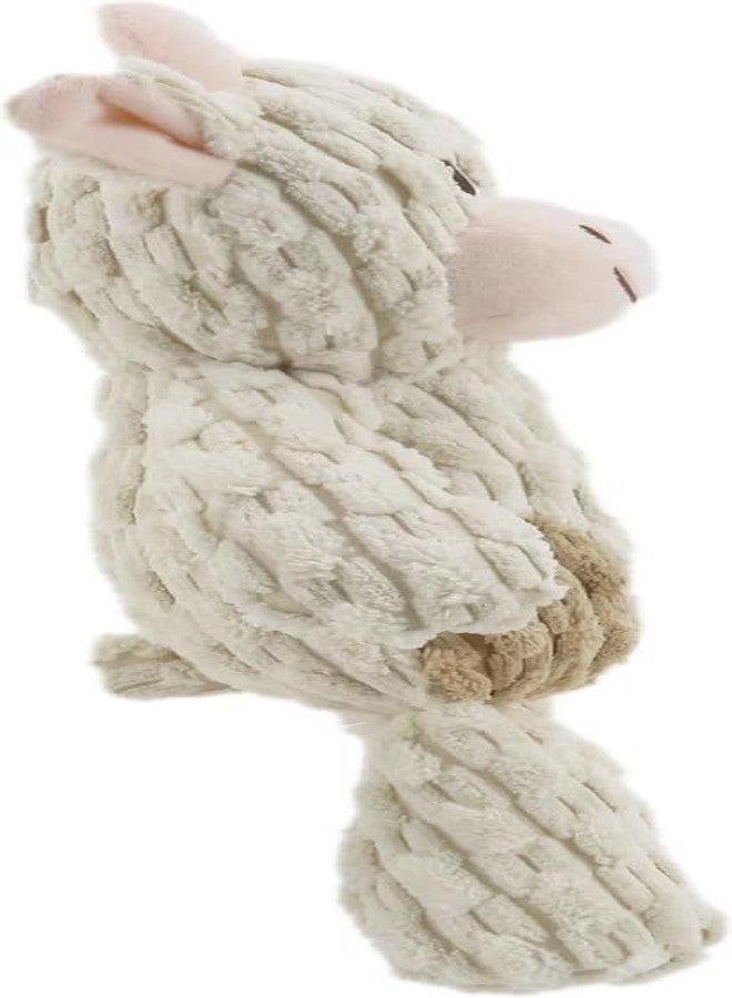Linzy Plush Cow Dog Toy, Soft Squeaky Chew Toy for Small Medium Large Dogs, White and Tan, Interactive Pet Toy, 12 Inch - Image 2